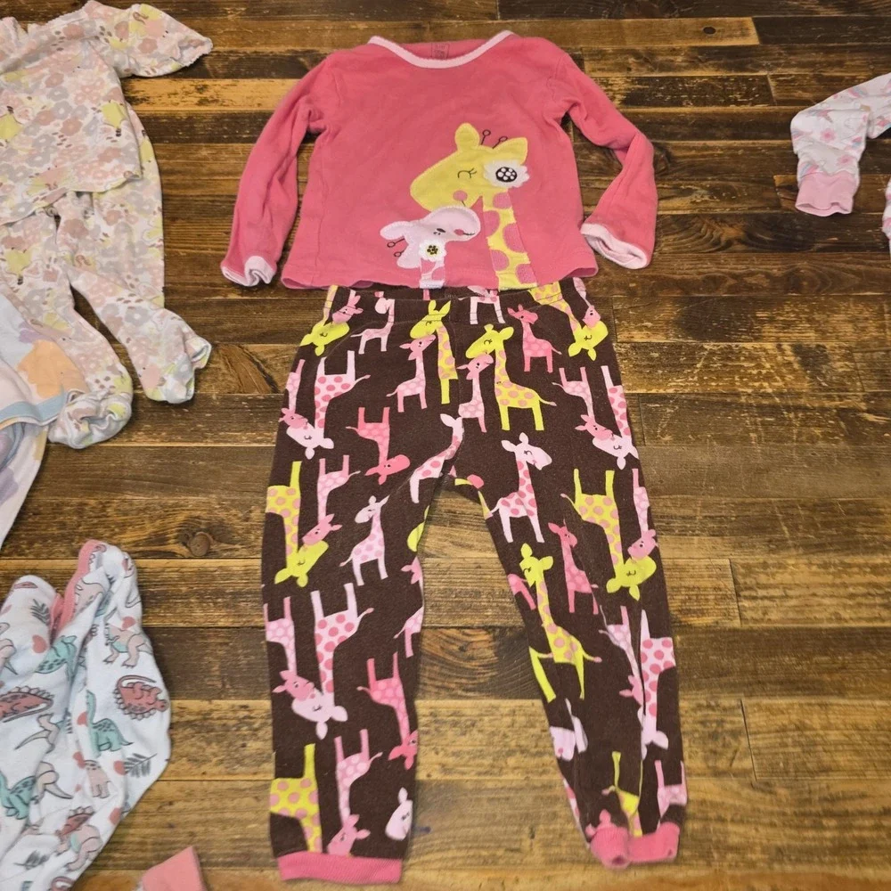Baby Girl Bundle Size 12 mo Two-Piece Pajama Sets PJs Lot Of 6 Sets